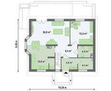 Мансардный дом площадью 140 m²
