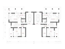 Проект современного дома на две семьи с плоской крышей