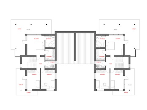 Проект современного дома на две семьи с плоской крышей
