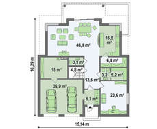 Проект виллы с бильярдной комнатой и сауной