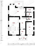 Двухэтажная загородная вилла с многоскатной крышей