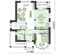 Стильный необычный двухэтажный особняк с круглым панорамным окном
