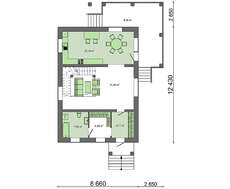 Двухэтажный коттедж с отдельным выходом на просторную террасу