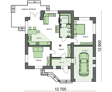 Проект дома с кирпичным фасадом и сауной