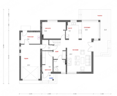 Проект стильного элегантного коттеджа с гаражом