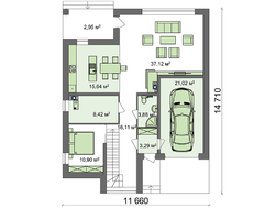 Проект модного двухэтажного коттеджа хай тек