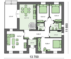 Оригинальный коттедж с мансардой в стиле шале