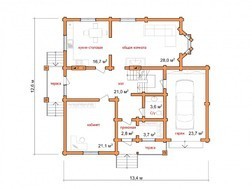 Симпатичный 1,5-этажный дом из бруса