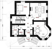 Проект современного большого трехэтажного дома с беседкой