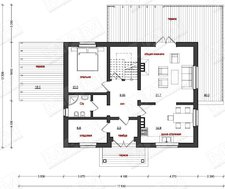 Проект уютного дома с мансардным этажом и с просторной террасой