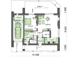 Проект двухэтажного коттеджа с большими окнами