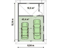 Проект гаража с четырёхскатной кровлей