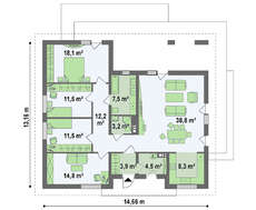 Классический одноэтажник с просторной террасой