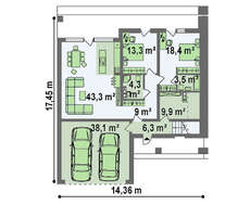 Современный таунхаус в стиле минимализм с просторными террасами