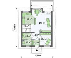 Загородный дом с мансардой по типу 4M540 с кирпичным фасадом