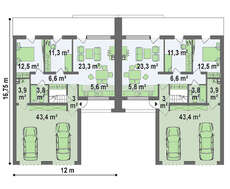 Проект оригинального современного таунхауса