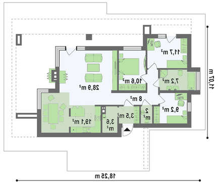 Шикарный современный одноэтажный дом