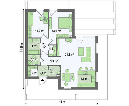 Современный дом с комфортной террасой