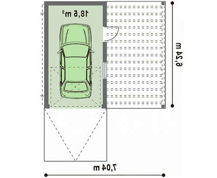 Проект одноэтажного гаража на одну машину с уютной террасой