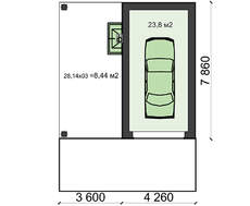 Гараж на одну машину с зоной барбекю
