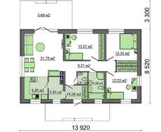 Стильный загородный дом на один этаж