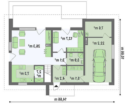 Обновленный проект дома с мансардой по типу 4M234