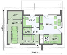 Обновленный проект дома с мансардой по типу 4M234