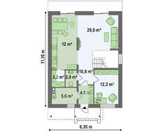 Бюджетный вариант двухэтажного коттеджа по типу 4M628 без гаража