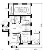 Двухэтажный дом с комбинированным фасадом