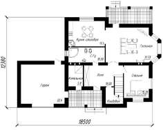 Двухэтажный коттедж с фактурным фасадом