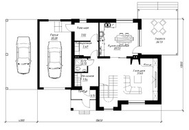 Двухэтажный коттедж с жилой мансардой