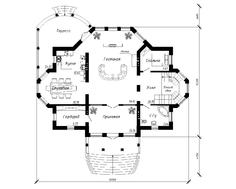 Проект небольшого замка с бассейном в цокольном этаже