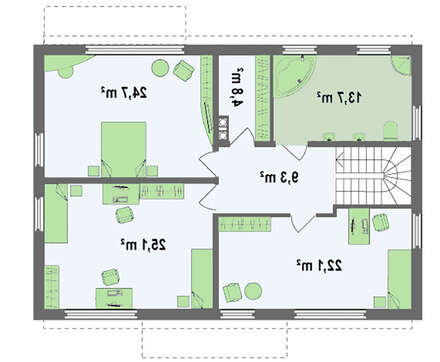 Проект коттеджа с просторной гостиной