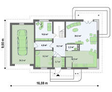 Проект дома с гаражом и мансардой