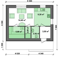 Проект современной бани с кухней