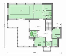 Оригинальный небольшой особняк с бассейном