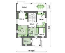 Проект аккуратного стильного светлого 2х этажного дома