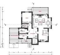 Проект жилого дома с террасой и навесом для автомобиля