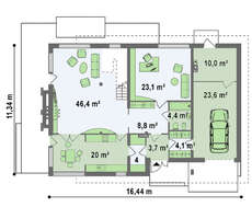 Проект современного стильного коттеджа