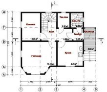 Проект малогабаритного простого дома площадью 100 m²