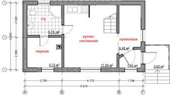 Архитектурный проект бани совмещённый с гостевым домиком