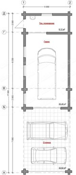 Проект большого гаража с деревянным фасадом