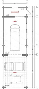 Проект большого гаража с деревянным фасадом