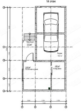 Проект небольшой сторожки с гаражом