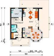 Проект стильного загородного особняка с изумительным многогранным эркером