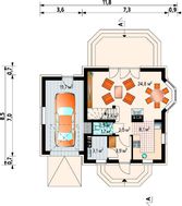 Небольшой загородный дом с угловым эркером