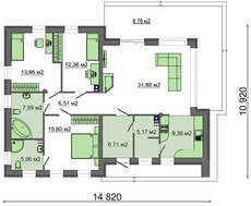 Проект современного дома с застекленной гостиной
