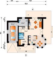 Небольшой коттедж с двухскатной кровлей