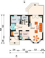 Мансардный дом с эркером 8 на 10 м