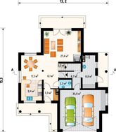 Дом с шестью комнатами с гаражом на 2 машины